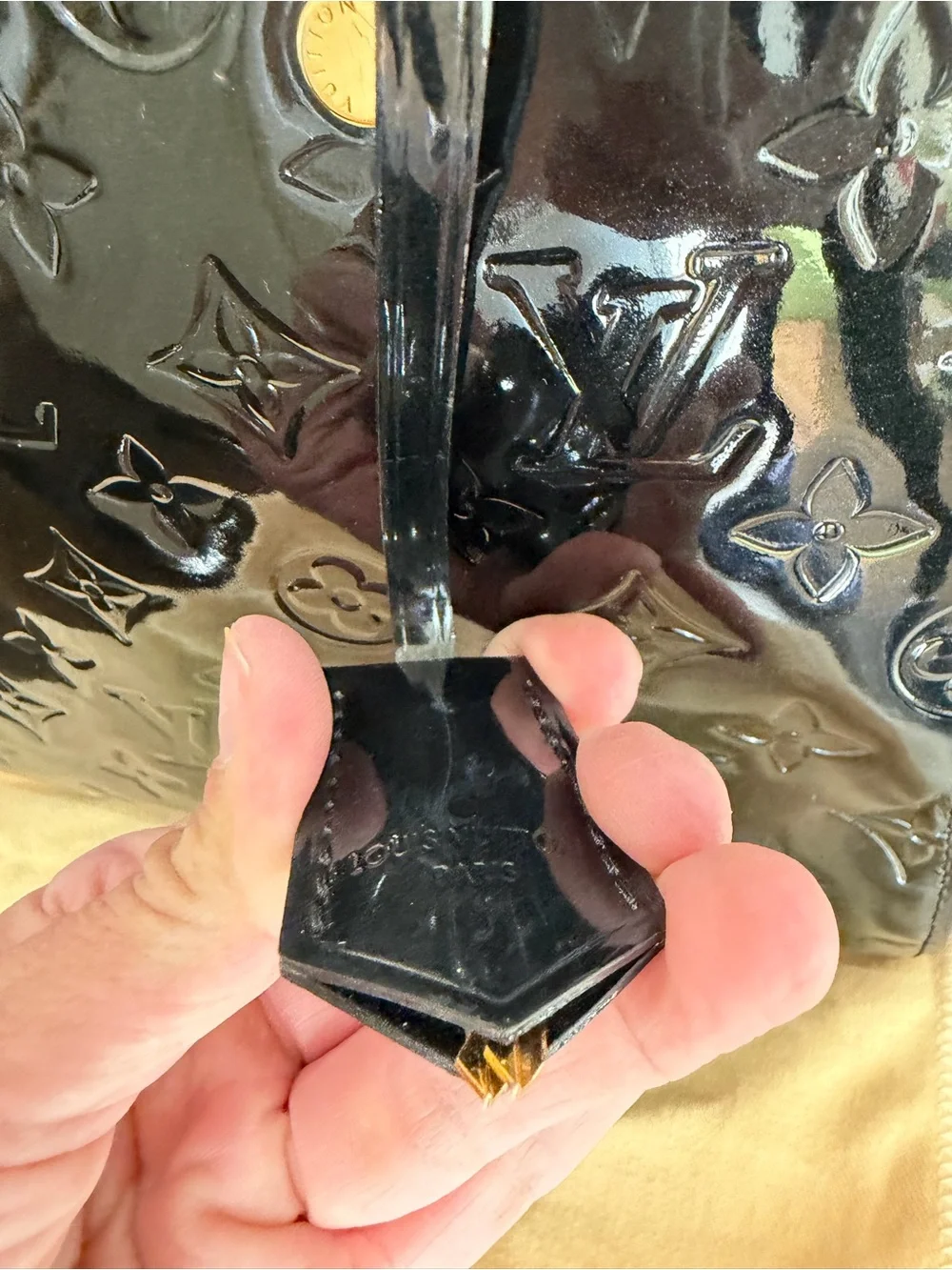 Louis Vuitton Montaine BB Monagram Vernis Black Patent Leather Bag